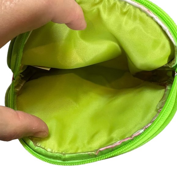 Once Upon A Rose Cosmetic Zip Closure Pouch Set Of 3 Pink Green Polka Dot Bags - Picture 6 of 11